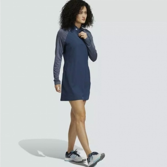 NWT ADIDAS WOMENS LONG SLEEVE UPF 50 GOLF DRESS SIZE M - Picture 2 of 14